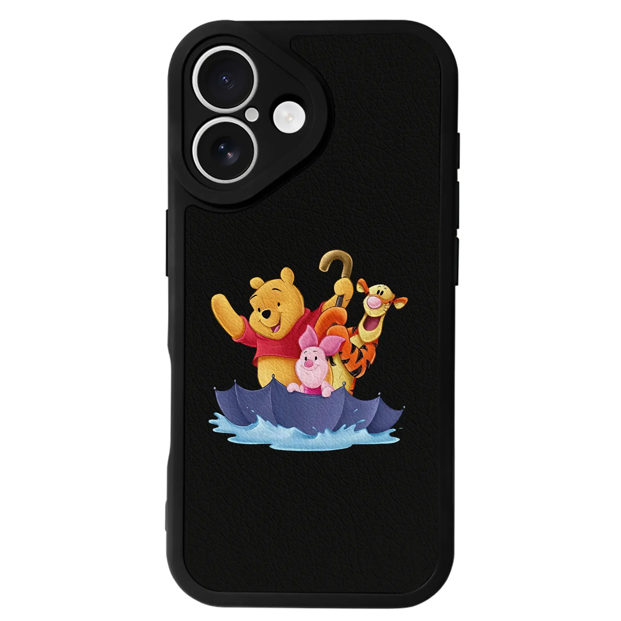 プーさん グッズ くまのプーさん - IPhone 16シリーズ対応 ・ シリコンスマホケース ・ レザー調 ・ 高精度フィット ・ 耐衝撃 ・ ワイヤレス充電対応 ・ 精密カット